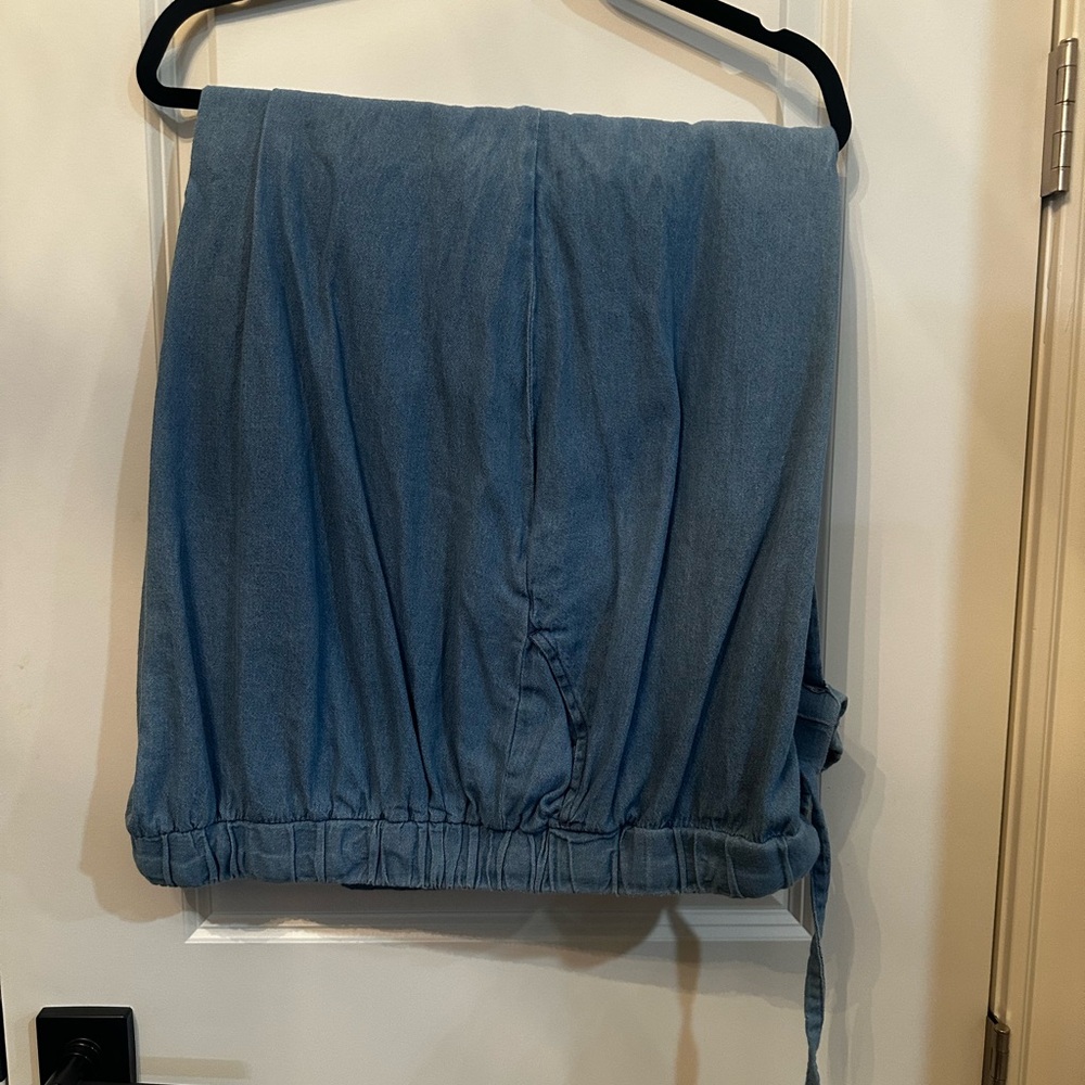 Woman Within Light Blue Denim Chambray Pants